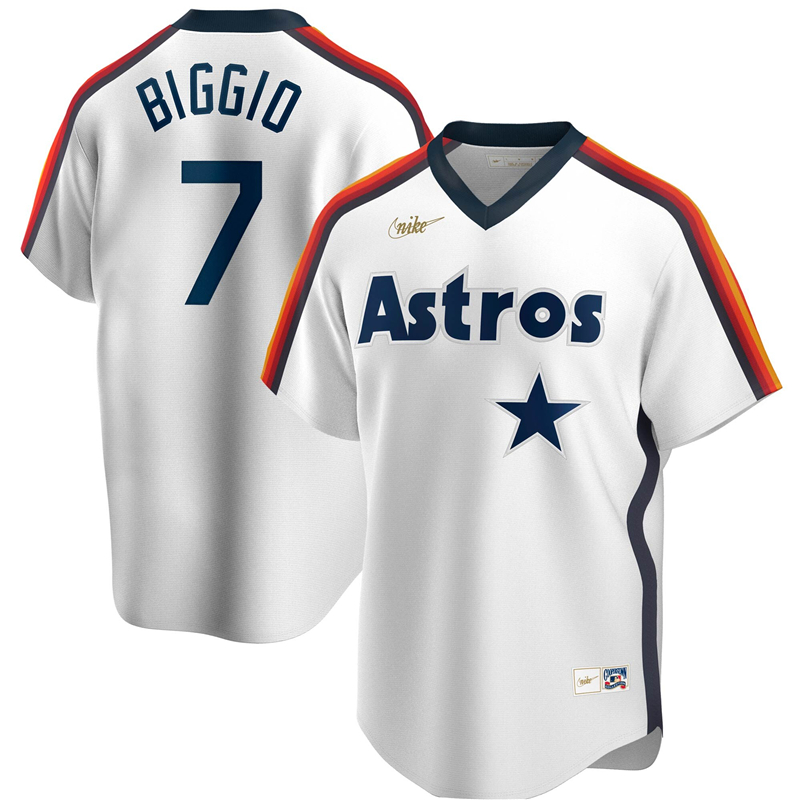 2020 MLB Men Houston Astros #7 Craig Biggio Nike White Home Cooperstown Collection Logo Player Jersey 1->houston astros->MLB Jersey